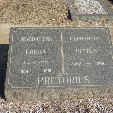 PRETORIUS Gerhardus Petrus 1893-1966 &amp; Louisa BEKKER 1904-1981