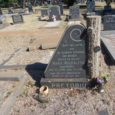 PRETORIUS Maria Magdalena nee BADENHORST 1946-1971