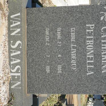 SAASEN Catharina Petronella, van nee LINDEQUE 1906-1981