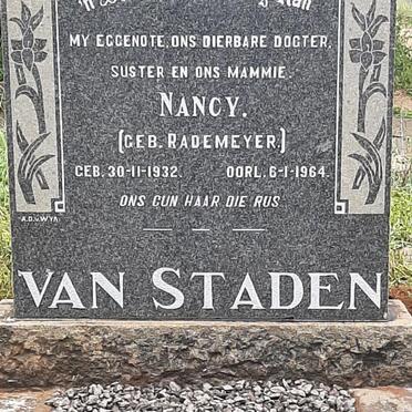 STADEN Nancy, van nee RADEMEYER 1932-1964