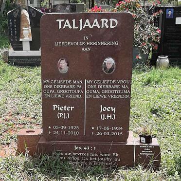 TALJAARD P.J. 1925-2010 &amp; J.H. 1934-2015