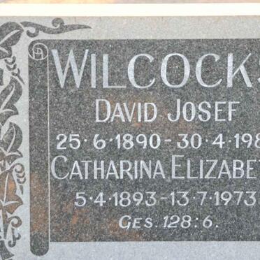 WILCOCKS David Josef 1890-1983 &amp; Catharina Elizabeth 1893-1973