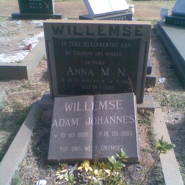 WILLEMSE Adam Johannes 1909-1993 &amp; Anna M.N. 1916-198?