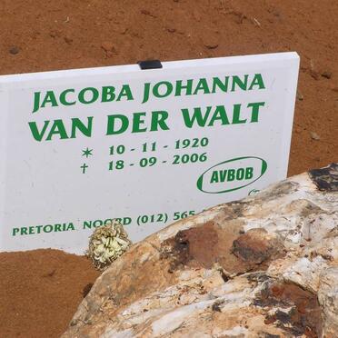 WALT Jacoba Johanna, van der 1920-2006