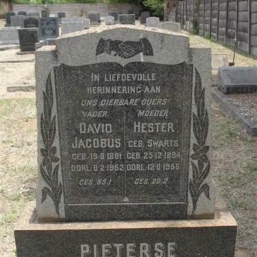 PIETERSE David Jacobus 1881-1952 &amp; Hester SWARTS 1884-1956