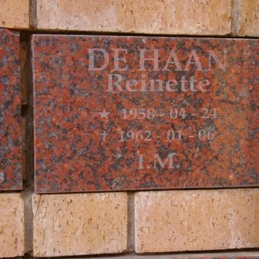 HAAN Reinette, de 1958-1962