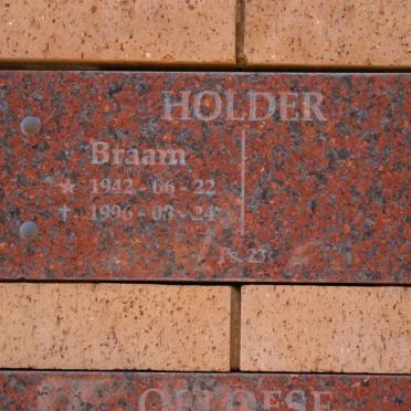 HOLDER Braam 1942-1996