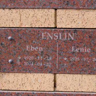 ENSLIN Eben 1920-2004 &amp; Lenie 1925-