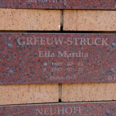 STRUCK Ella Martha, Greeuw 1895-1987
