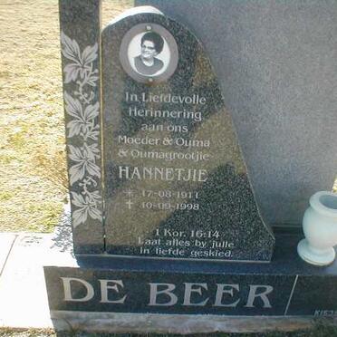 BEER Hannetjie, de 1911-1998
