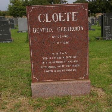 CLOETE Beatrix Gertruida 1913-1996