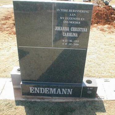 ENDEMANN Johanna Christina Carolina 1912-2000