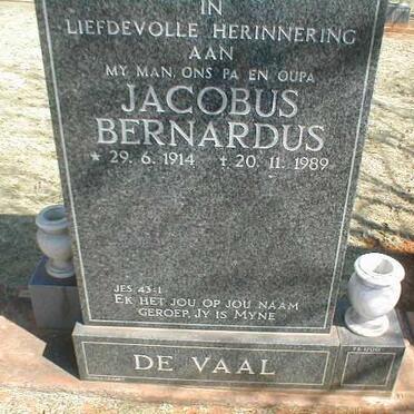 VAAL Jacobus Bernardus, de 1914-1989