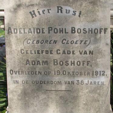 BOSHOFF Adelaide Pohl nee CLOETE -1912