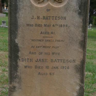 BATTESON J.H. -1895 &amp; Edith Jane -1926
