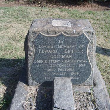 COLEMAN Edward Gripper 1854-1908