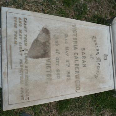 CALDERWOOD Sarah Victoria -1905 :: CALDERWOOD Henry Victor