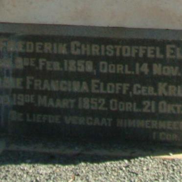 ELOFF Frederik Christoffel 1850-1924 &amp; Elsie Francina KRUGER 1852-1924