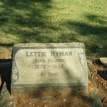 HYMAN Lettie nee VILJOEN 1878 - 1948