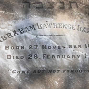 LAZARUS Abraham Lawrence 1869-1911