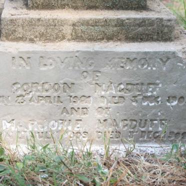 MACDUFF Gordon 1908-1909 :: MACDUFF Marjorie 1909-1909