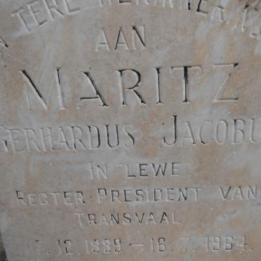 MARITZ C.J.F. 1862-1902 :: MARITZ Gerhardus Jacobus 1889-1964 &amp; Jess DE VILLIERS -1973