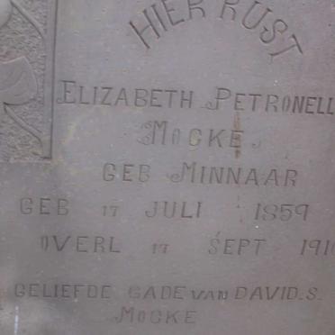 MOCKE Elizabeth Petronella nee MINNAAR 1859-1916