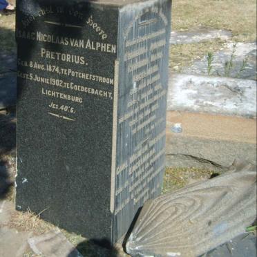 PRETORIUS Isaac Nicolaas van Alphen 1874-1902