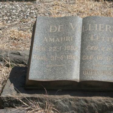 VILLIERS Amauri, de 1892-1941 &amp; Lettie V.D. BYL 1892-1977