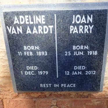 AARDT Adeline, van 1893-1979 :: PARRY Joan 1918-2012