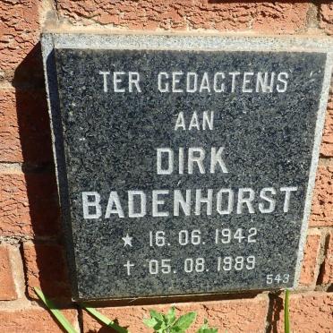 BADENHORST Dirk 1942-1989