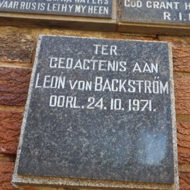 BACKSTROM Leon, von -1971