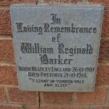 BARKER William Reginald 1903-1961