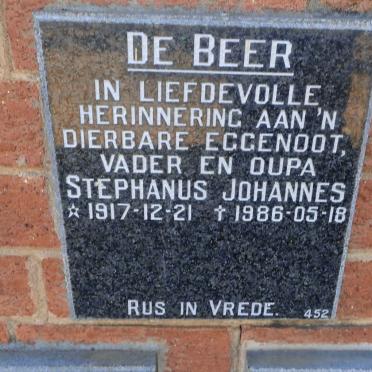 BEER Stephanus Johannes, de 1917-1986