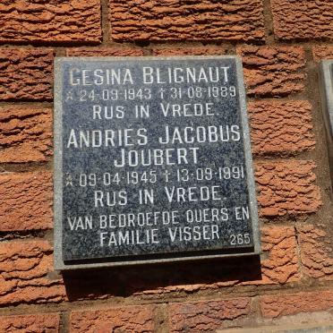 BLIGNAUT Gesina 1943-1989 :: JOUBERT Andries Jacobus 1945-1991