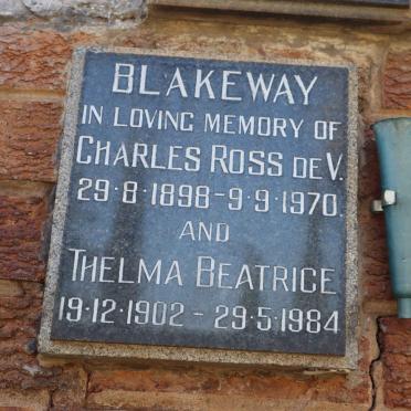 BLAKEWAY Charles Ross de V. 1898-1970 &amp; Thelma Beatrice 1902-1984