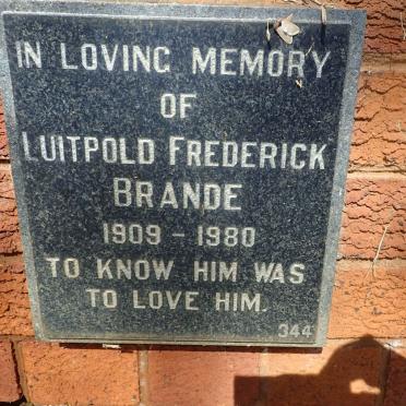 BRANDE Luitpold Frederick 1909-1980