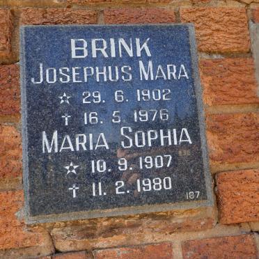 BRINK Josephus Mara 1902-1976 &amp; Maria Sophia 1907-1980