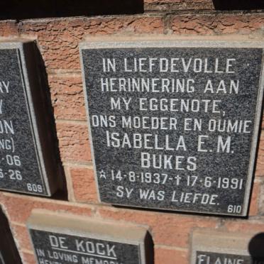 BUKES Isabella E.M. 1937-1991