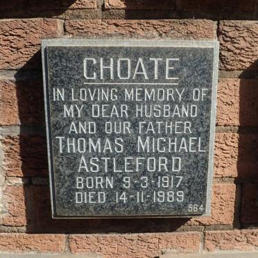 CHOATE Thomas Michael Astleford 1917-1989