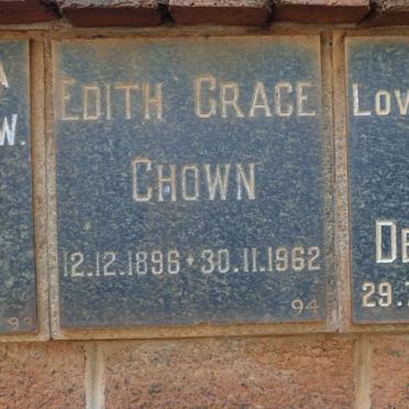 CHOWN Edith Grace 1896-1962
