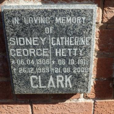 CLARK Sidney George 1906-1989 &amp; Catherine Hetty 1910-2002