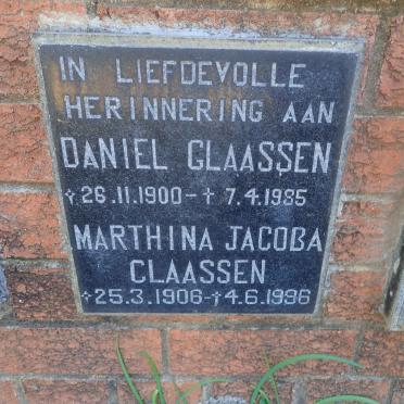 CLAASSEN Daniel 1900-1985 &amp; Marthina Jacoba 1906-1996