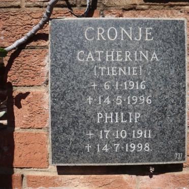 CRONJE Philip 1911-1998 &amp; Catherina 1916-1996