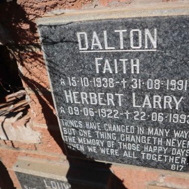 DALTON Herbert Larry 1922-1993 &amp; Faith 1938-1991
