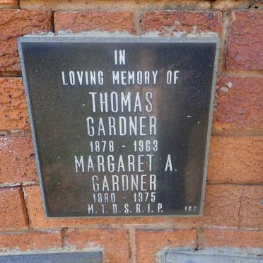 GARDNER Thomas 1878-1963 &amp; Margaret A. 1880-1975