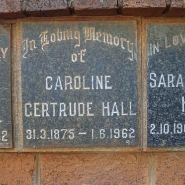 HALL Caroline Gertrude 1875-1962
