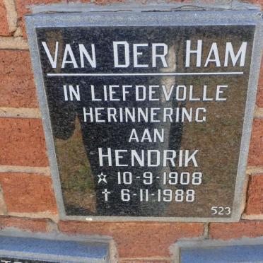 HAM Hendrik, van der 1908-1988