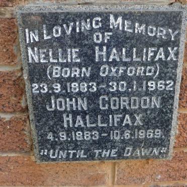 HALLIFAX John Gordon 1883-1969 &amp; Nellie OXFORD 1883-1962