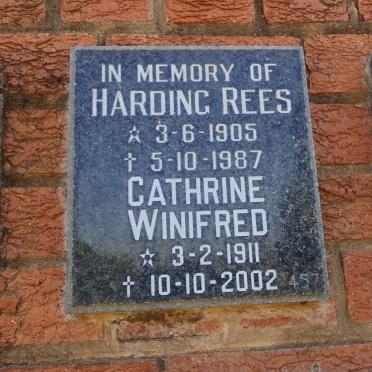 HARDING Rees 1905-1987 &amp; Cathrine Winifred 1911-2002